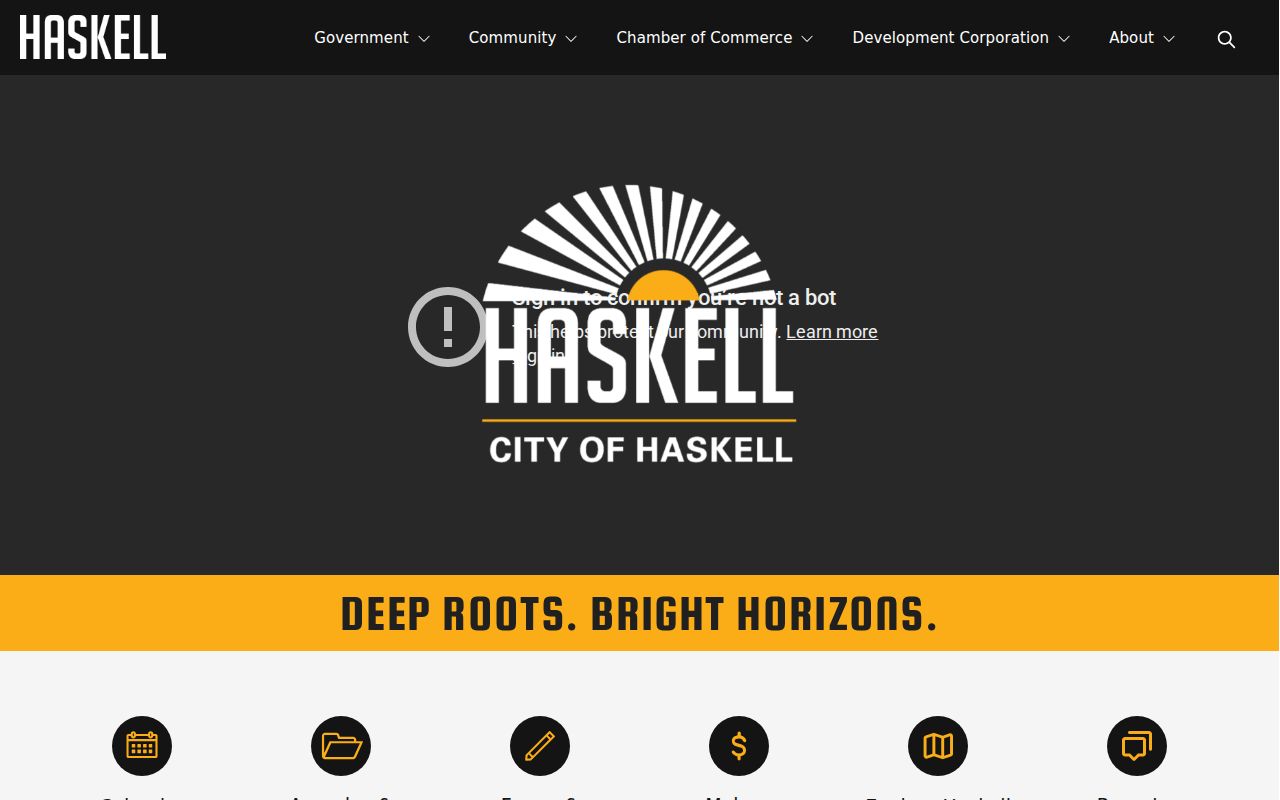 Haskell criminal records entry point on the official city website