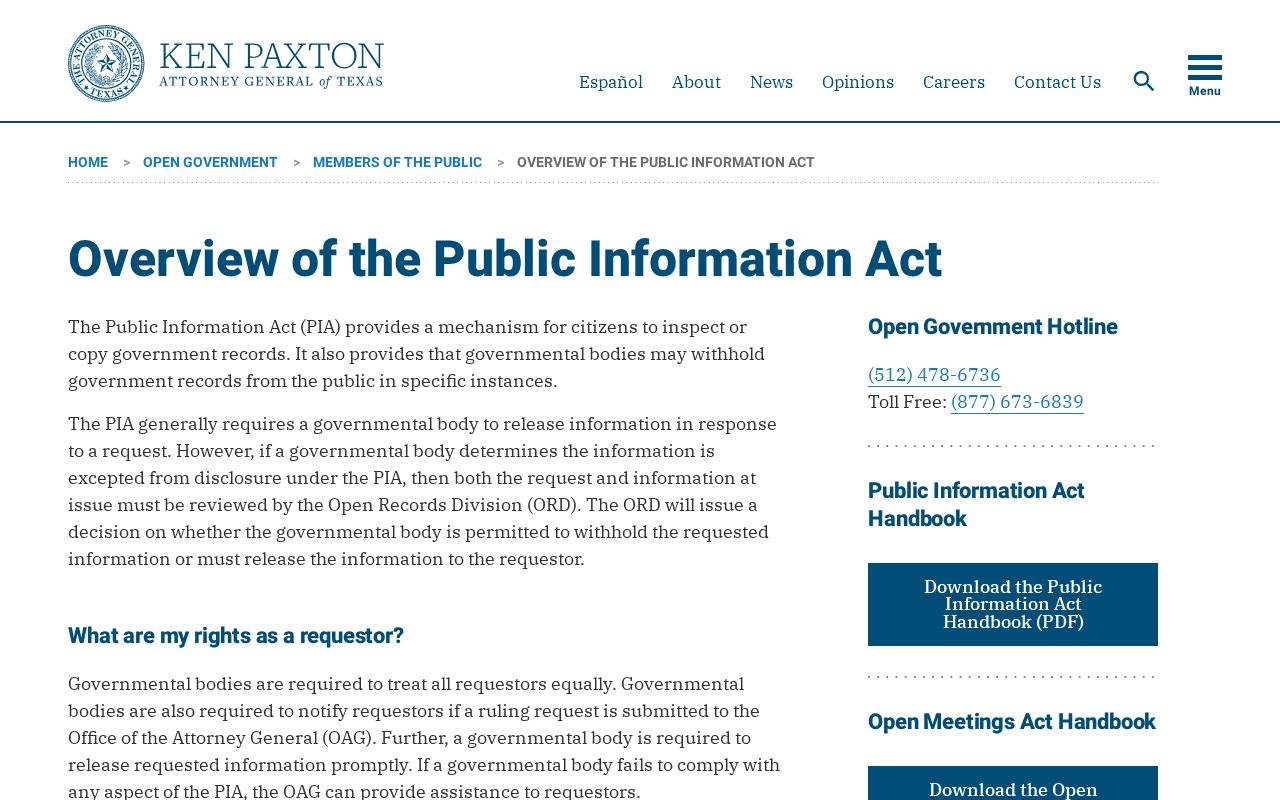 Texas Attorney General public information guidance for a Rule records request