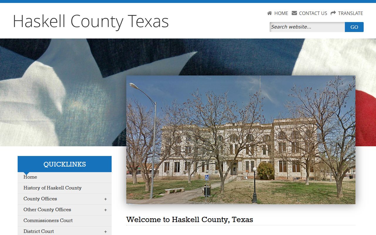 Haskell County criminal history records at the official county courthouse site